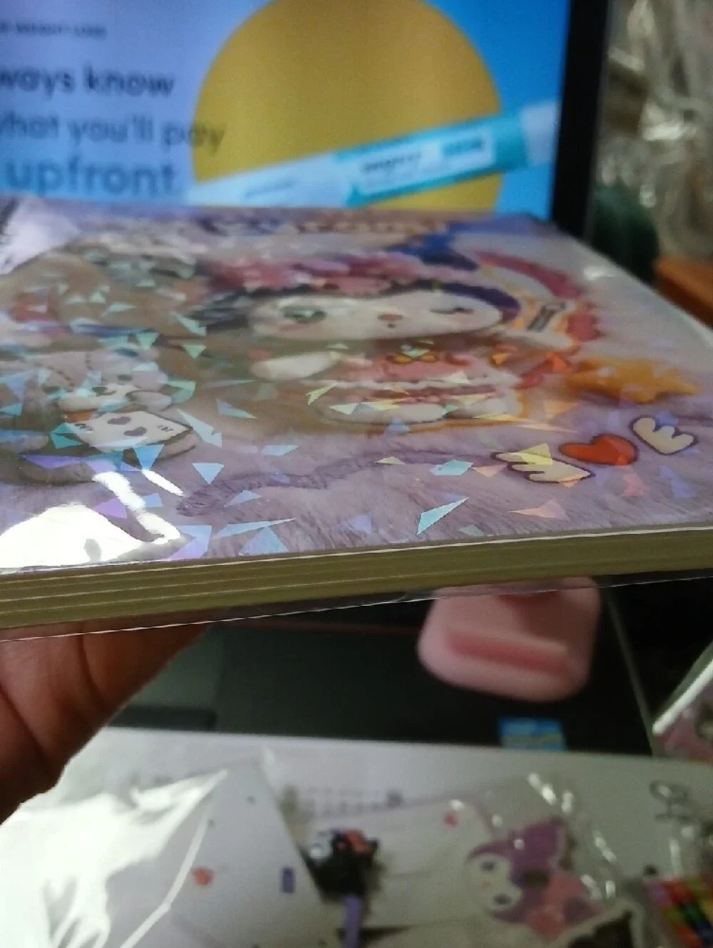 Kuromi Holographic Spiral Notebook - Pink Purple